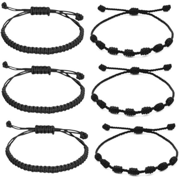 6 Pieces Handmade Knots Red Black Evil Eye Bracelets - Picture 6 of 6